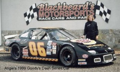Angie Wilson with her 1999 Goody's Dash Race Car